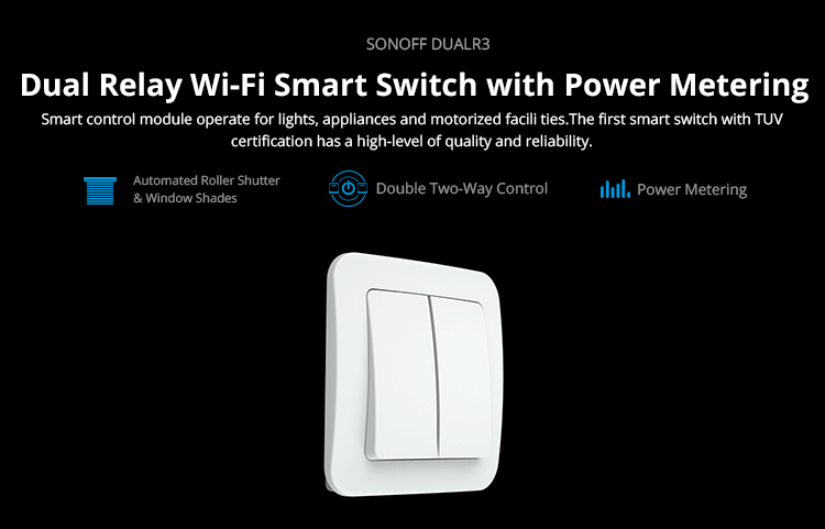 Sonoff Dual R3 WiFi si contor de energie