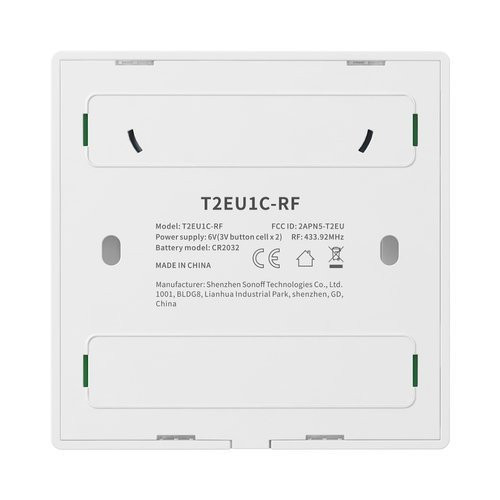 Sonoff Intrerupator 1 canal, wireless, 433 MHz, Sonoff T2EU1C-RF, compatibil cu RFR2, RFR3, 4CHPROR3, seriile TX, SlampherR2