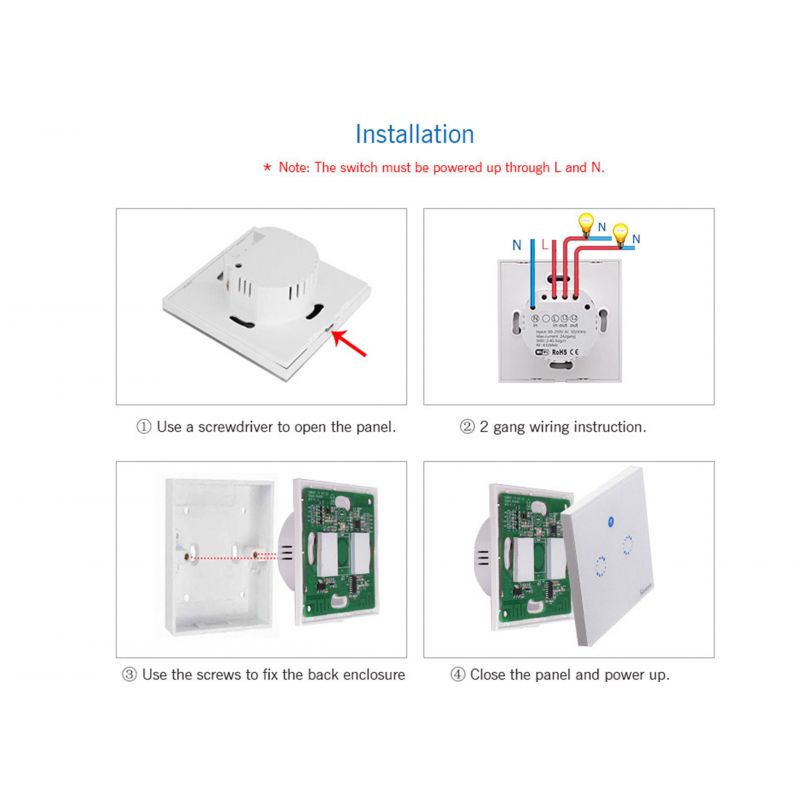 Sonoff Intrerupator tactil T1EU1C TX WiFi Sonoff 1 canal