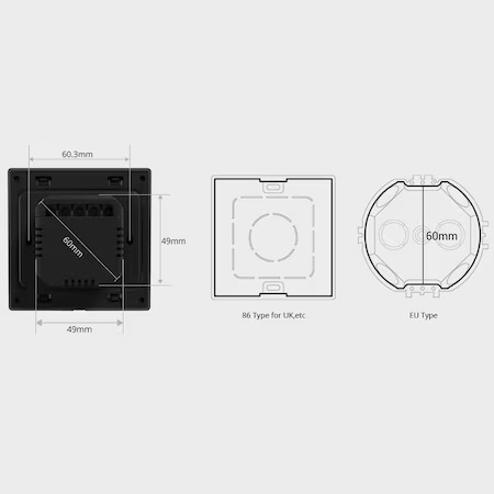 Sonoff Panou de control SMART NSPanel86PW Pro, ZigBee 3.0, WiFi, Bluetooth, Functie de monitorizare energie, termostat, interfon, Alb