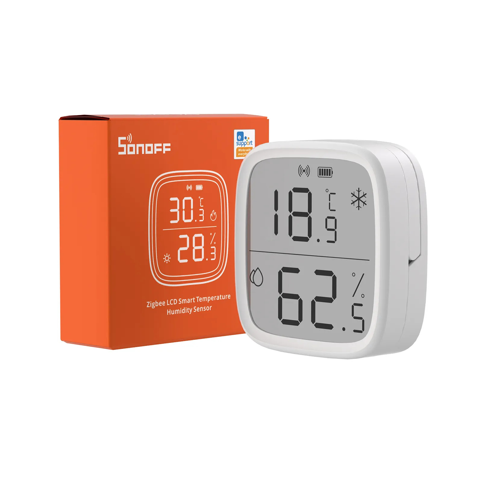 Sonoff senzor de temperatură și umiditate Sonoff SNZB-02D Zigbee 3.0 cu afișaj LCD